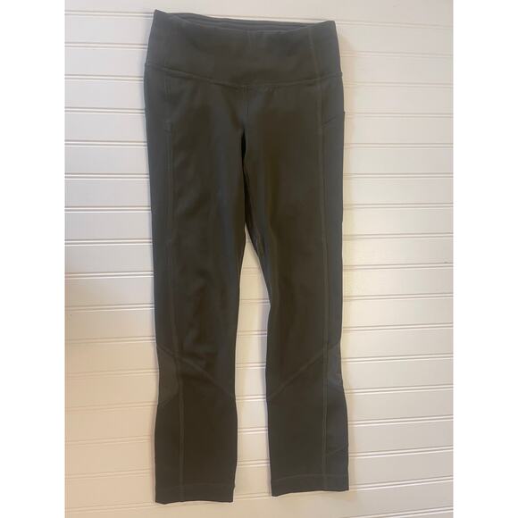 Lululemon Green Leggings Pockets Activewear Fitness Gym Size Womens 2 READ - Picture 5 of 8